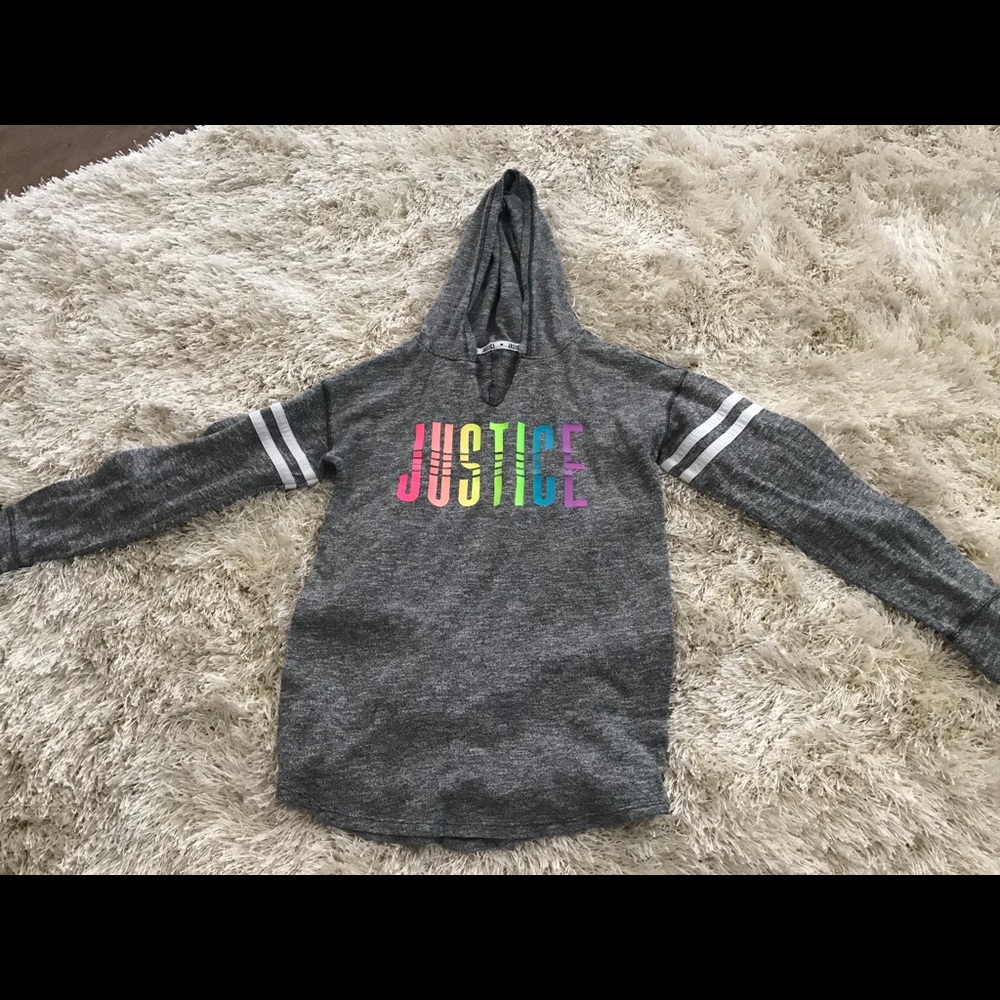 Justice-long sleeve hooded shirt